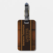 木製フェイク松の木の旅行カスタム荷物札 ラゲッジタグ (裏面縦)