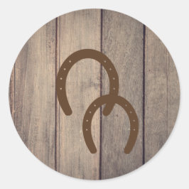 木製フェンスに馬蹄形の封筒用シール ラウンドシール