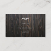 木製フェンスのスローガンの名刺 名刺 (裏面)