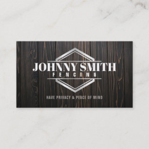 木製フェンスのスローガンの名刺 名刺
