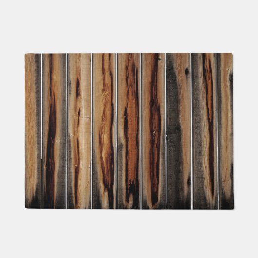 木製フェンスのテクスチカッコいいャ ドアマット (正面)