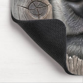 木製フェンスの犬の鼻 マウスパッド (コーナー)