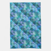木製フェンスグラフティパープルブルーグリーンターコイズ キッチンタオル (縦)