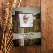 木製フェンスポストファームお祝いのライフ 招待状