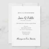 木製フェンスポスト山花死記念日 招待状 (裏面)