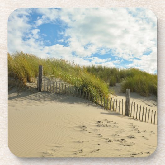 木製フェンス付き砂丘 コースター (正面)