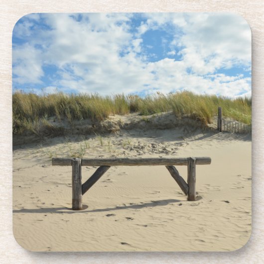 木製フェンス付き砂丘 コースター (正面)