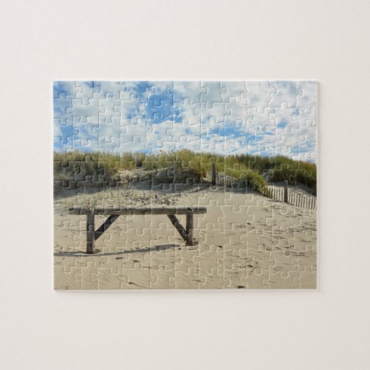 木製フェンス付き砂丘 ジグソーパズル (横)