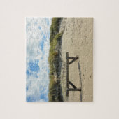 木製フェンス付き砂丘 ジグソーパズル (縦)