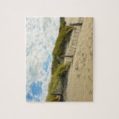 木製フェンス付き砂丘 ジグソーパズル (縦)