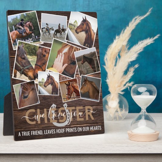 木製フォト10枚 馬のメモリアル フォトプラーク (側面)