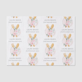 木製フォークスプーン赤面ピンクフローラシェフロゴ 薄葉紙