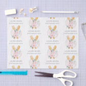 木製フォークスプーン赤面ピンクフローラシェフロゴ 薄葉紙 (クラフト)