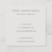 木製フォークスプーン赤面フローラシェフありがとう スクエア名刺 (裏面)