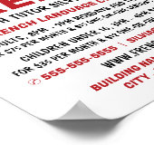 木製フランスの旗、言語コーフランスのス広告 ポスター (角)