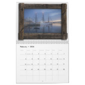 木製フレームのノバスコシア カレンダー (2月 2026)