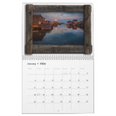 木製フレームのノバスコシア カレンダー (1月 2026)