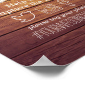 木製フローラストリングライトOhスナップハッシュタグ結婚の ポスター (角)