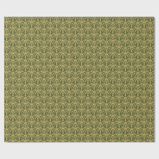 木製フローラダマスクのパターンの背景 ラッピングペーパー (フラット)