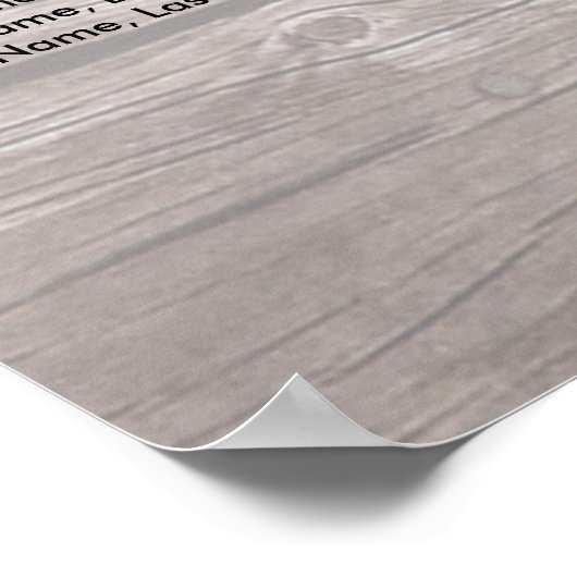 木製フローラ列ラ結婚イトの座席表 ポスター (角)