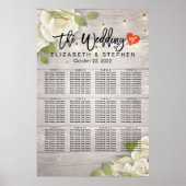 木製フローラ列ラ結婚イトの座席表 ポスター (正面)