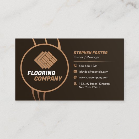 木製フローリングサービス商業フロア&タイル 名刺 (正面)