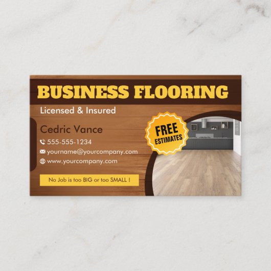 木製フローリング設置サービスのフォトフロア 名刺 (正面)