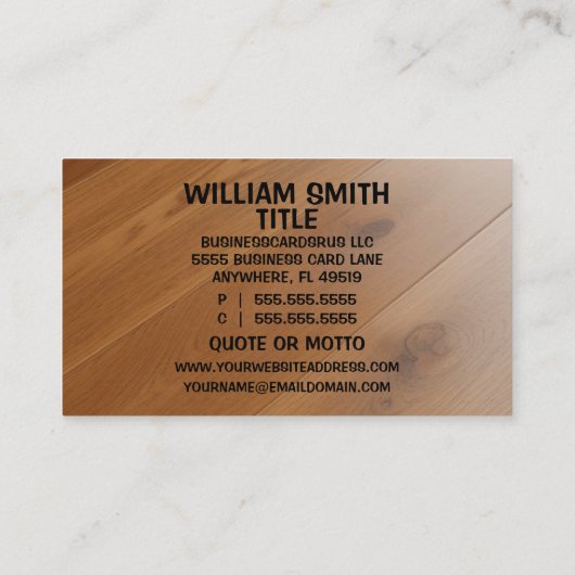 木製フローリング 名刺 (裏面)