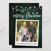 木製ブラシスクリプトインスタントカメラフォトクリスマス シーズンカード (正面/裏面)