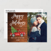 木製ブラシスクリプトトラックカップルの写真の休日 ポストカード (正面/裏面)