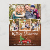 木製ブラシスクリプトヴィンテージトラッククリスマスクリスマスクリスマスフォト ポストカード (正面)