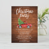 木製ブラシスクリプトヴィンテージトラッククリスマスクリスマスパーティー 招待状 (スタンド正面)