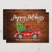 木製ブラシスクリプトヴィンテージトラックツリー シーズンカード (正面/裏面)