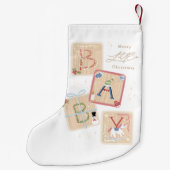 木製ブロックバビーズ初めてのクリスマスホリデイ スモールクリスマスストッキング (裏面)