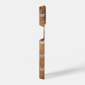 木製プランクス&シルバー蝶iPhone 14ケース iPhoneケース (右側面)