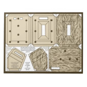 木製プリントのフォトフレームカードオーナメントピン ノートパッド (正面)