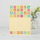 木製ベビーブロックベビーシャワー招待状 招待状 (スタンド正面)