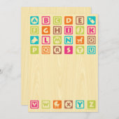 木製ベビーブロックベビーシャワー招待状 招待状 (正面/裏面)