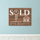 木製ベ実在ネアエステート販売標識 キャンバスプリント (インサイチュ (ウッドフロア))