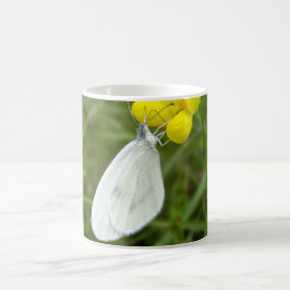 木製ホワイトバタフライバグマグ コーヒーマグカップ