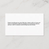 木製ボックスのホームクリーニングツール |メイド 名刺 (裏面)