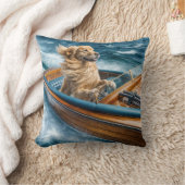 木製ボートのゴールデンヴィンテージレトリバー クッション (ブランケット)