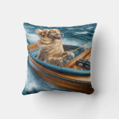 木製ボートのゴールデンヴィンテージレトリバー クッション (裏面)