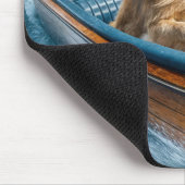 木製ボートのゴールデンヴィンテージレトリバー マウスパッド (コーナー)