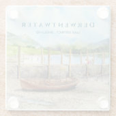 木製ボートのダーウェントウェイレイクディストリクトクンブリア ガラスコースター (裏面)