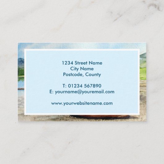 木製ボートのダーウェントウェイレイクディストリクトクンブリア 名刺 (裏面)