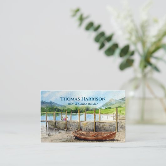 木製ボートのダーウェントウェイレイクディストリクトクンブリア 名刺 (スタンド正面)