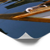 木製ボートセンターで明るい色のボート ポスター (角)