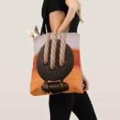 木製ボートブロック – 肩トート トートバッグ (クローズアップ)