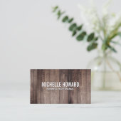 木製ボードの背景 名刺 (スタンド正面)
